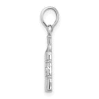 FJC Finejewelers 925 Sterling Silver Rhodium Plated Polished Wine Bottle Charm 22 x 5 mm