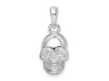 FJC Finejewelers 925 Sterling Silver Rhodium Plated Polished 3D Skull Charm 22 x 9 mm