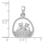 FJC Finejewelers 925 Sterling Silver Polished 3D Kittens in Basket Charm 16 mm