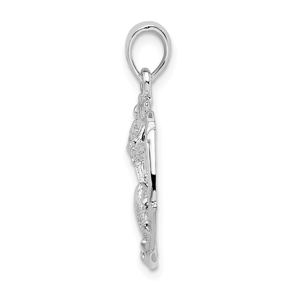 FJC Finejewelers 925 Sterling Silver Rhodium Plated Polished Cut-out Shell Cluster Charm 25 x 19 mm