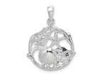 FJC Finejewelers 925 Sterling Silver Rhodium Plated Polished Cut-out Shell Cluster Charm 25 x 19 mm