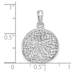 FJC Finejewelers 925 Sterling Silver Rhodium Plated Polished Sand Dollar Charm 22 x 15 mm