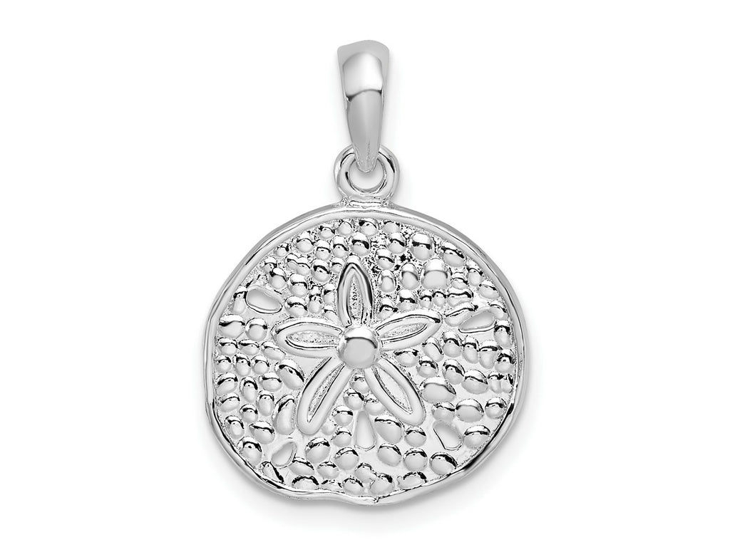FJC Finejewelers 925 Sterling Silver Rhodium Plated Polished Sand Dollar Charm 22 x 15 mm