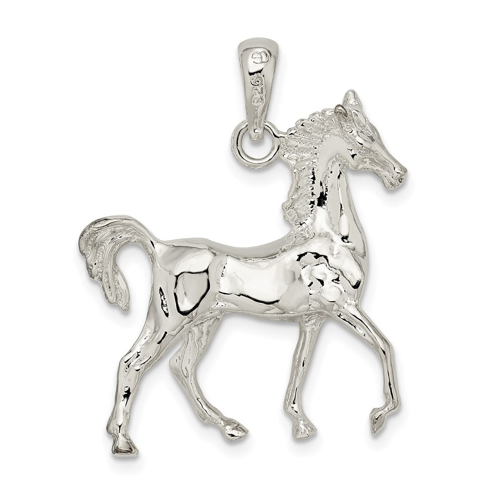 FJC Finejewelers 925 Sterling Silver Rhodium Plated Polished 3D Standing Horse Charm 24 mm