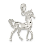 FJC Finejewelers 925 Sterling Silver Rhodium Plated Polished 3D Standing Horse Charm 24 mm