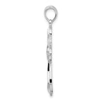 FJC Finejewelers 925 Sterling Silver Rhodium Plated Fancy Cut-out Rounded Cross Charm 21 mm
