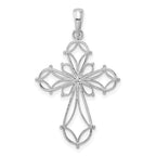 FJC Finejewelers 925 Sterling Silver Rhodium Plated Fancy Cut-out Rounded Cross Charm 21 mm