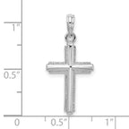 FJC Finejewelers 925 Sterling Silver Polished Striped Border Latin Cross Charm 13 mm