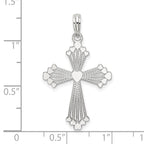 FJC Finejewelers 925 Sterling Silver Rhodium Plated Polished Heart Cross Charm 19 mm