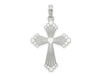 FJC Finejewelers 925 Sterling Silver Rhodium Plated Polished Heart Cross Charm 19 mm