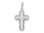 FJC Finejewelers 925 Sterling Silver Rhodium Plated Polished Lace Border Latin Cross Charm 13 mm