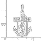 FJC Finejewelers 925 Sterling Silver Rhodium Plated Polished Mariners Crucifix Charm 16 mm