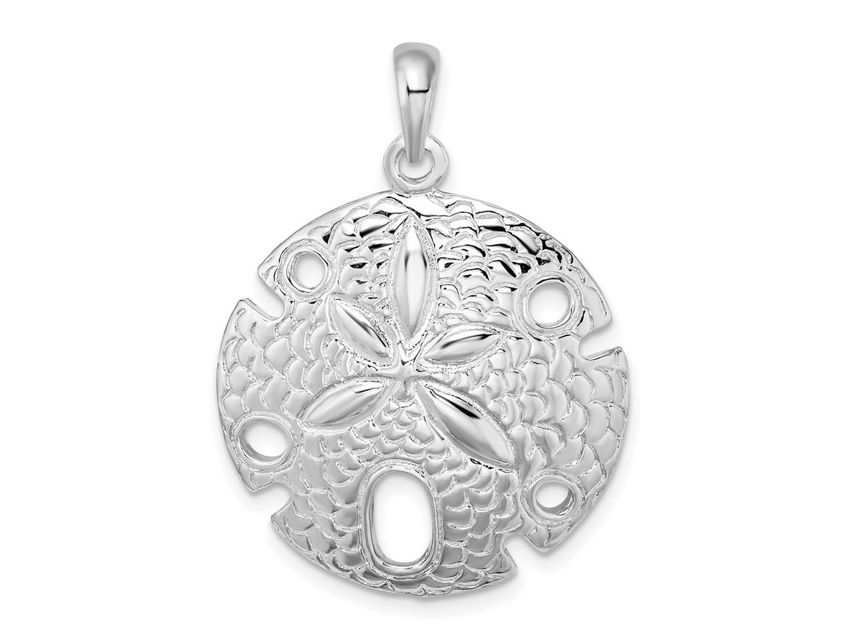 FJC Finejewelers 925 Sterling Silver Rhodium Plated Polished Large Sand Dollar Charm 33 x 24 mm