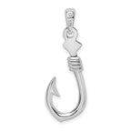 FJC Finejewelers 925 Sterling Silver Polished 3D Large Fish Hook with Rope Charm 35 x 12 mm
