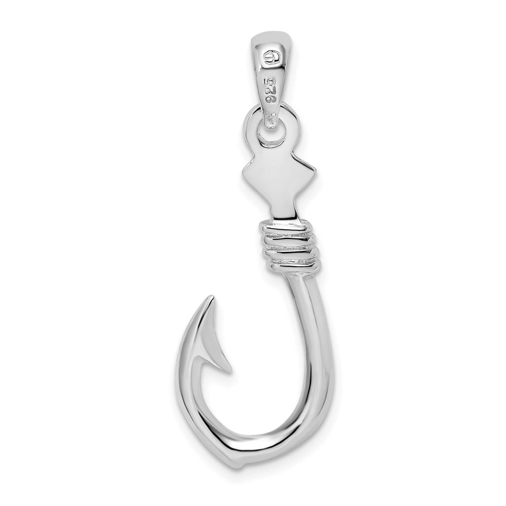 FJC Finejewelers 925 Sterling Silver Polished 3D Large Fish Hook with Rope Charm 35 x 12 mm