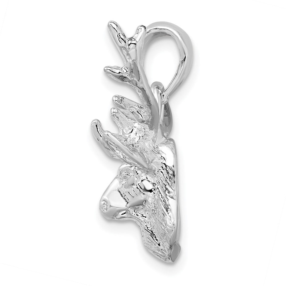 FJC Finejewelers 925 Sterling Silver Polished 8-point Buck Deer Head Charm 27 mm