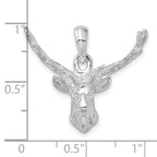 FJC Finejewelers 925 Sterling Silver Polished 8-point Buck Deer Head Charm 27 mm