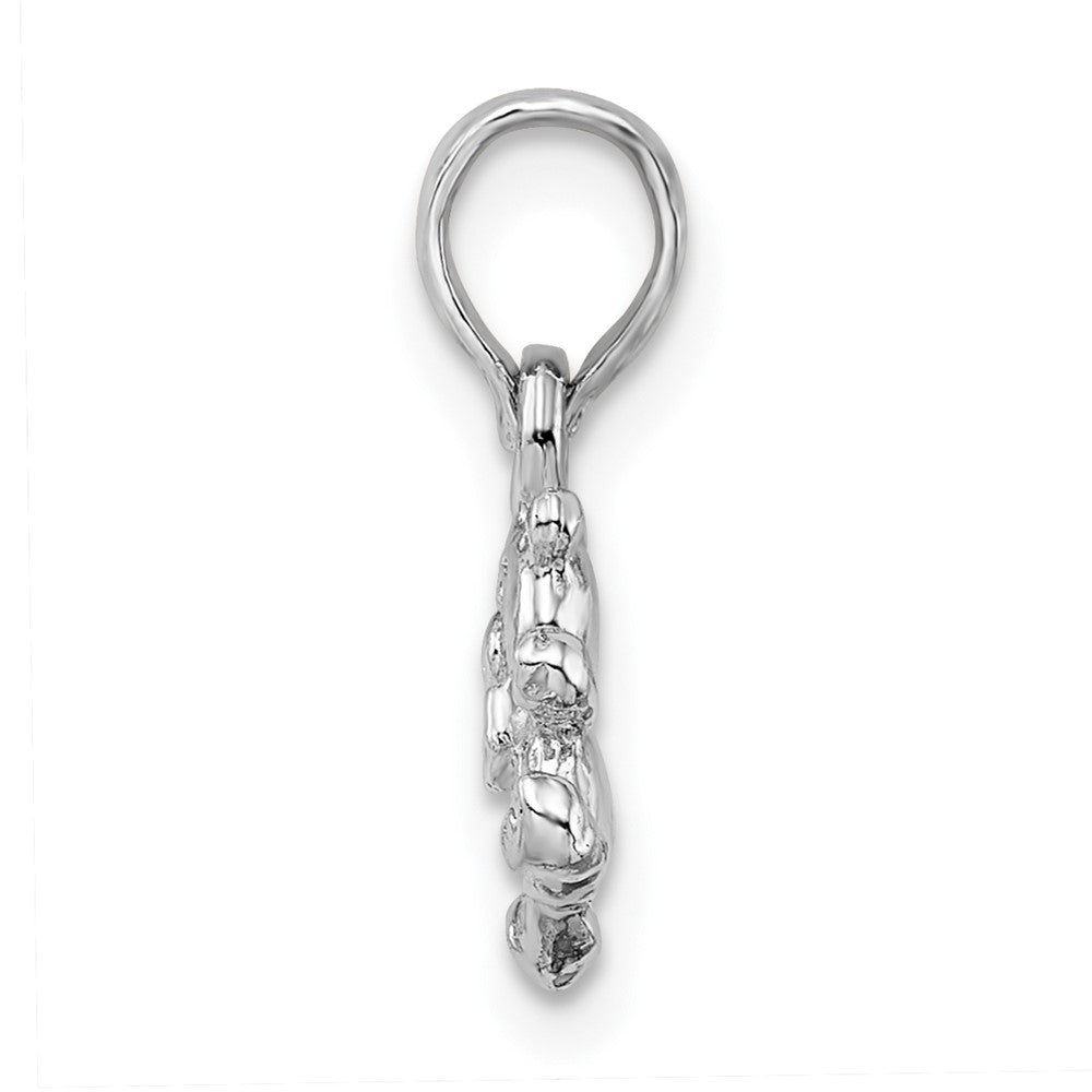 FJC Finejewelers 925 Sterling Silver Rhodium Plated Polished 3D Mini Bear Charm