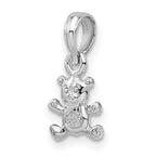 FJC Finejewelers 925 Sterling Silver Rhodium Plated Polished 3D Mini Bear Charm
