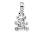 FJC Finejewelers 925 Sterling Silver Rhodium Plated Polished 3D Mini Bear Charm