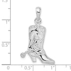 FJC Finejewelers 925 Sterling Silver d Polished 3D Cowboy Boot with Spur Charm 19 mm