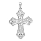 FJC Finejewelers 925 Sterling Silver Polish Filigree Bead Edge Fleur de Lis Cross Charm 29 mm