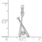 FJC Finejewelers 925 Sterling Silver Rhodium Plated Polished Baseball Bats and Ball Charm 8 mm