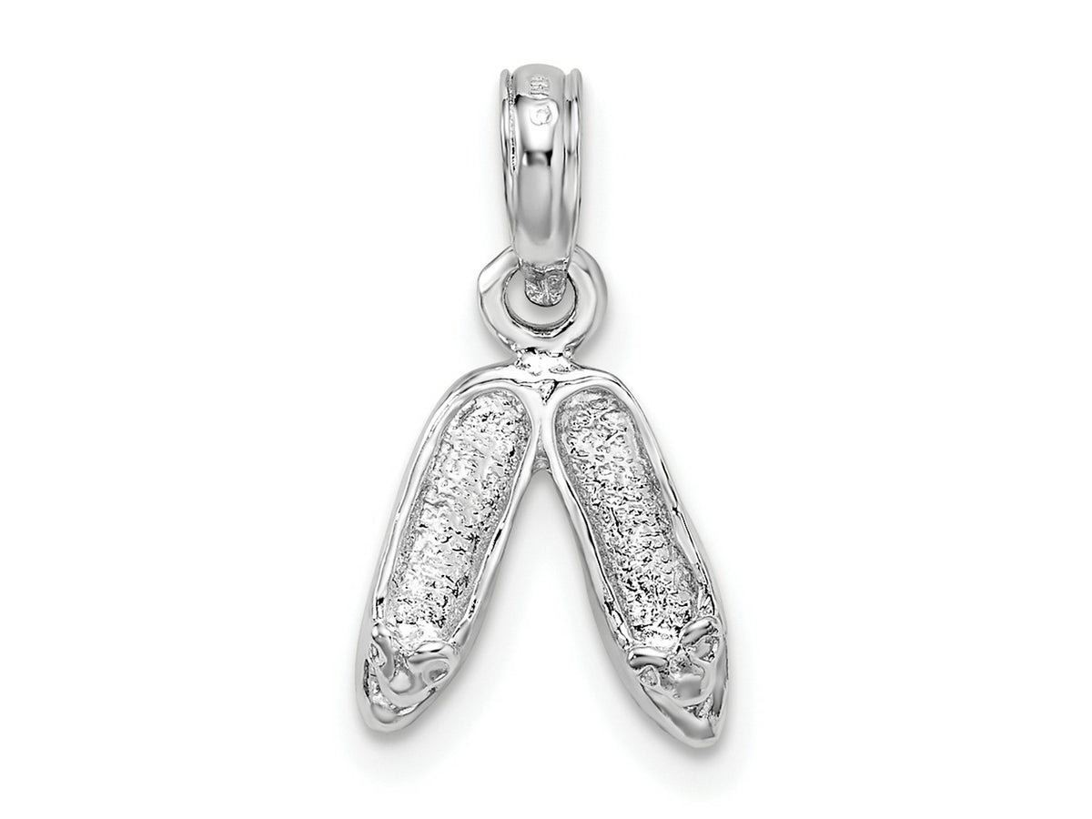 FJC Finejewelers 925 Sterling Silver Rhodium Plated Polished Ballet Slippers Charm 17 x 9 mm