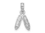 FJC Finejewelers 925 Sterling Silver Rhodium Plated Polished Ballet Slippers Charm 17 x 9 mm