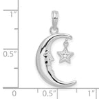FJC Finejewelers 925 Sterling Silver Moveable Polished Crescent Moon with Star Charm 12 mm