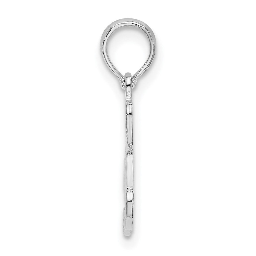FJC Finejewelers 925 Sterling Silver Rhodium Plated Polished I HEART YOU Script Charm