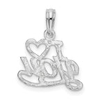 FJC Finejewelers 925 Sterling Silver Rhodium Plated Polished I HEART YOU Script Charm