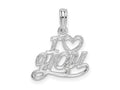 FJC Finejewelers 925 Sterling Silver Rhodium Plated Polished I HEART YOU Script Charm