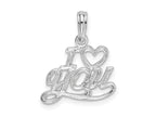 FJC Finejewelers 925 Sterling Silver Rhodium Plated Polished I HEART YOU Script Charm
