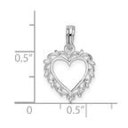 FJC Finejewelers 925 Sterling Silver Rhodium Plated Polished Lacey Edge Open Heart Charm