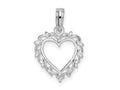 FJC Finejewelers 925 Sterling Silver Rhodium Plated Polished Lacey Edge Open Heart Charm
