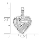 FJC Finejewelers 925 Sterling Silver Rhodium Plated Polished Wrap Design Heart Charm