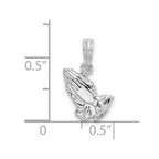 FJC Finejewelers 925 Sterling Silver Rhodium Plated Polished Praying Hands Charm 16 x 9 mm