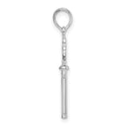 FJC Finejewelers 925 Sterling Silver Rhodium Plated Polished 3D Key with Hearts Top Charm 22 mm