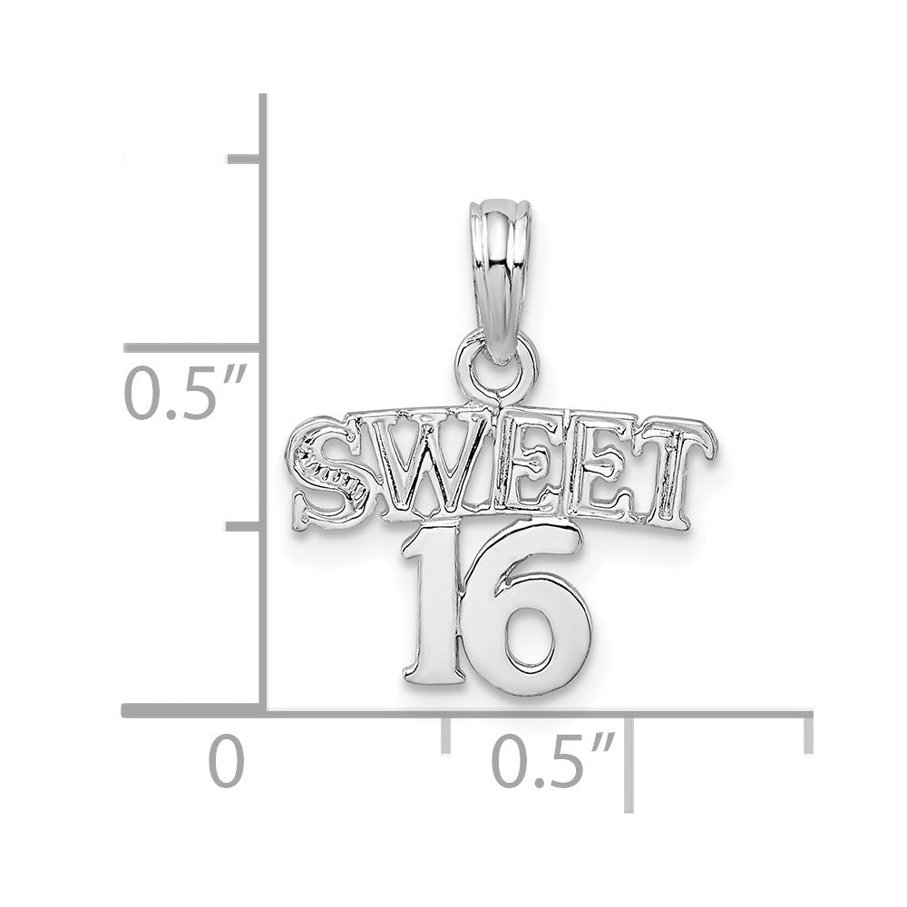 FJC Finejewelers 925 Sterling Silver Polished SWEET 16 Charm