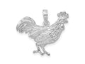 FJC Finejewelers 925 Sterling Silver Rhodium Plated Polished Rooster Charm 23 mm