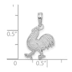 FJC Finejewelers 925 Sterling Silver Rhodium Plated Polished/Textured Flat Rooster Charm 13 mm