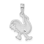 FJC Finejewelers 925 Sterling Silver Rhodium Plated Polished/Textured Flat Rooster Charm 13 mm