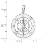 FJC Finejewelers 925 Sterling Silver Rhodium Plated Moveable Needle Compass Charm 28 x 29 mm