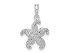 FJC Finejewelers 925 Sterling Silver Rhodium Plated Polished Puffed Starfish Charm 25 x 13 mm