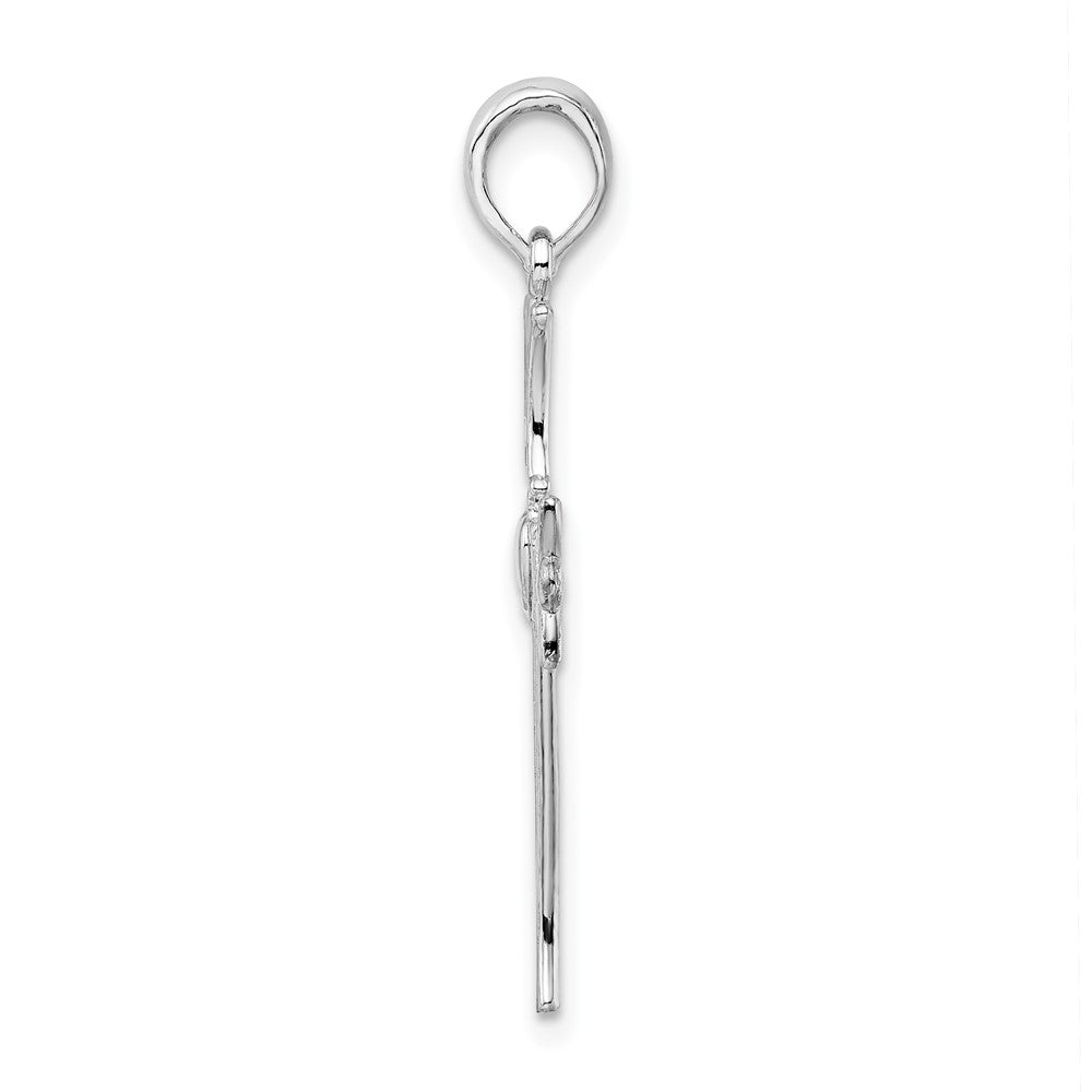 FJC Finejewelers 925 Sterling Silver Rhodium Plated Polished Cut-out Claddagh Cross Charm 17 mm