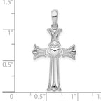 FJC Finejewelers 925 Sterling Silver Rhodium Plated Polished Cut-out Claddagh Cross Charm 17 mm