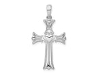 FJC Finejewelers 925 Sterling Silver Rhodium Plated Polished Cut-out Claddagh Cross Charm 17 mm