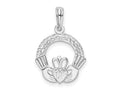 FJC Finejewelers 925 Sterling Silver Polished/Textured Claddagh Circle Charm 14 mm