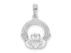FJC Finejewelers 925 Sterling Silver Polished/Textured Claddagh Circle Charm 14 mm
